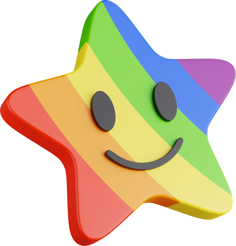 3D Rainbow Star